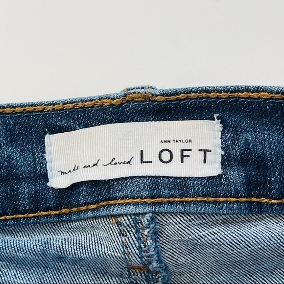 Ann Taylor Loft Modern Skinny Ankle Jeans Womens 0 25 Blue Frayed Hem Stretch - Picture 6 of 13